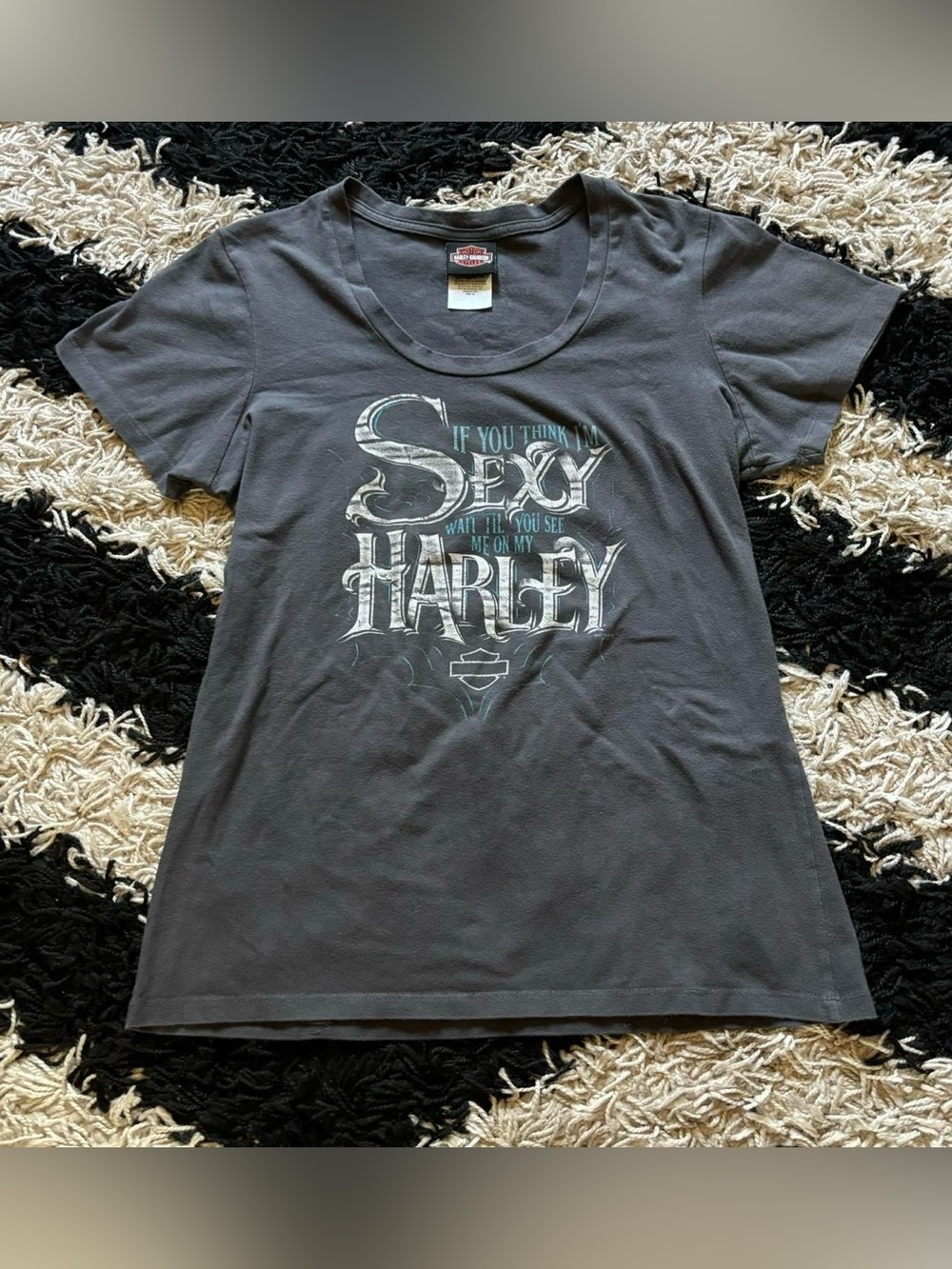If You Think Iβm Sexy Wait Til You See Me On My Harley Davidson Grey Graphic Tee